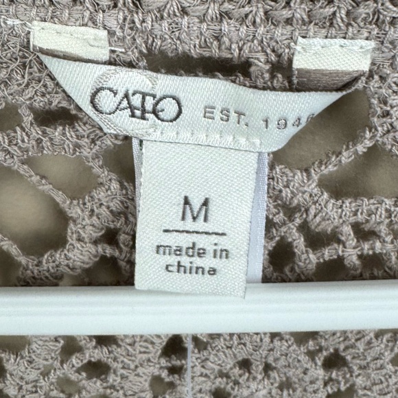 Cato Crochet Lace Cardigan Sweater Boho Floral Open Knit Button Front M NWT - Picture 4 of 6